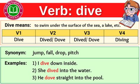 dive verb .